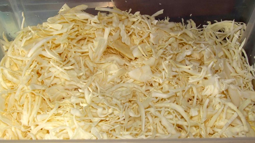 narezaná biela kapusta