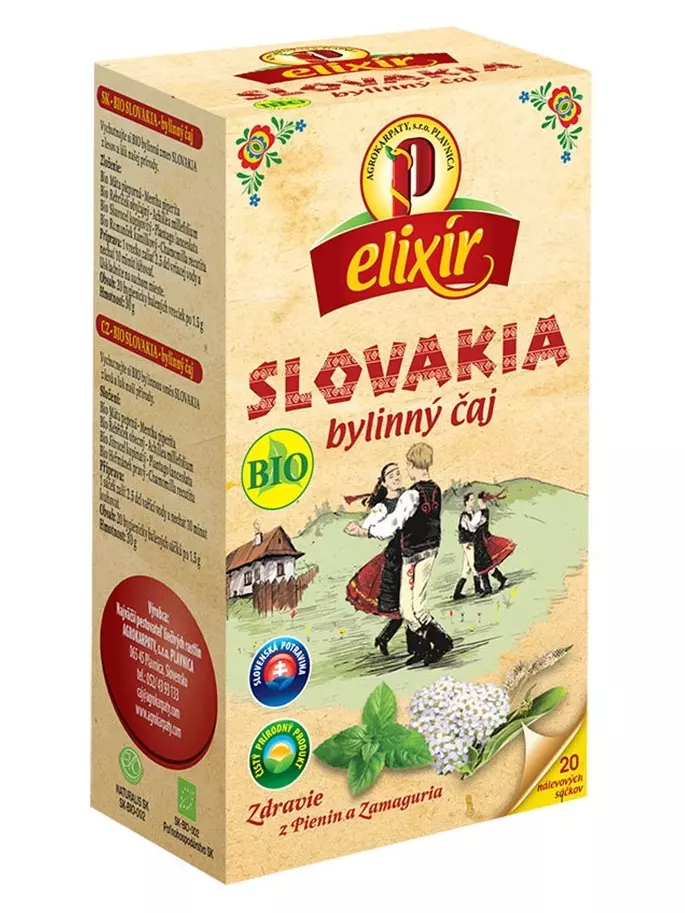 Agrokarpaty Elixír Slovakia bylinný čaj BIO 20x1,5g