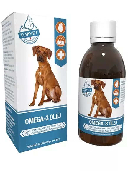 TOPVET Omega-3 olej pre psov 200ml