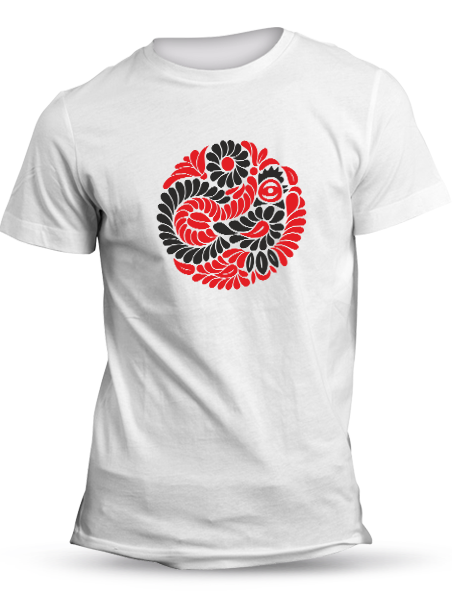 Tričko kohúti kruh Unisex Biele