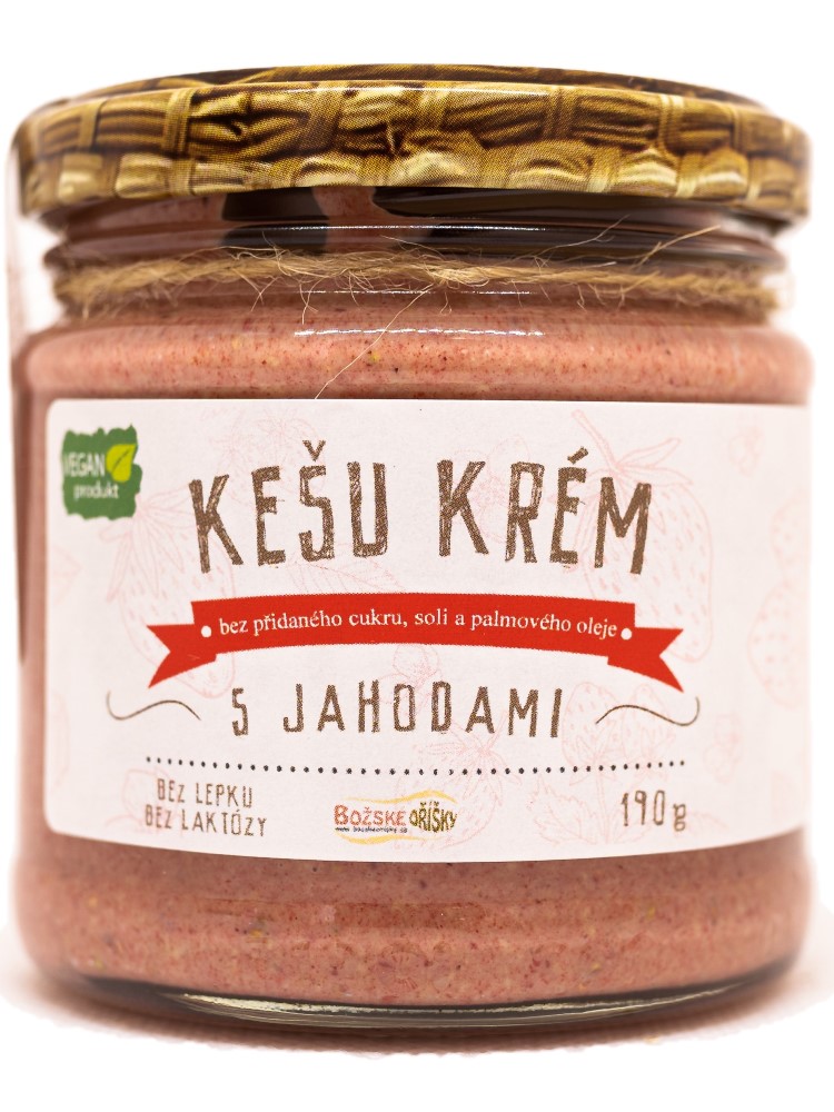 Božské oříšky Kešu krém s jahodami 190g