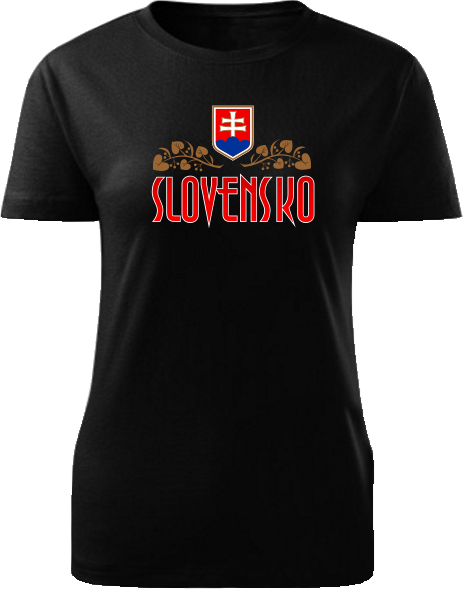 Tričko Slovensko lipa Dámske klasik Čierne