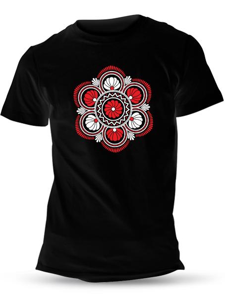 Tričko folklórny kruh Unisex Čierne