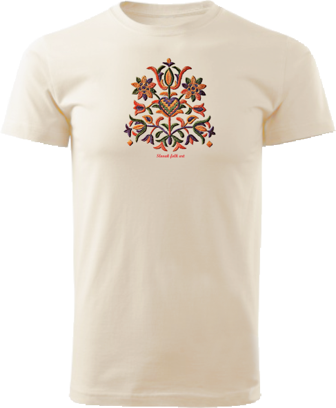 Tričko Slovak folk art výšivka Unisex Natural
