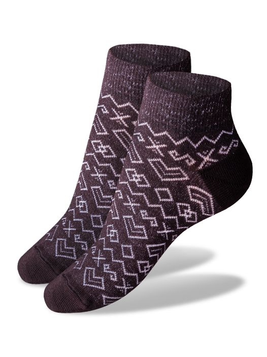 Členkové ponožky čičmany - hnedé