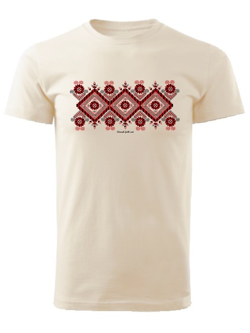 Tričko Slovak folk art ako vyšité Unisex Natural