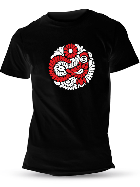 Tričko kohúti kruh Unisex Čierne