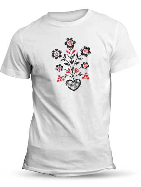 Tričko od srdca retro Unisex Biele