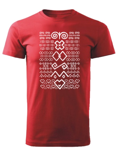 Tričko Čičmany znaky retro Unisex Červené