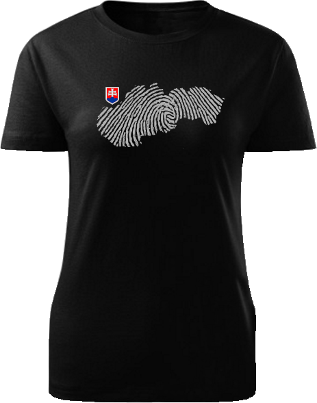 Tričko Slovensko otlačok Dámske klasik Čierne