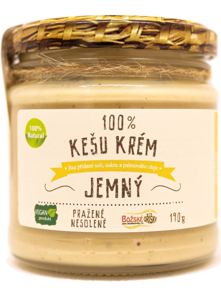 Božské oříšky Kešu krém jemný 100% 190g