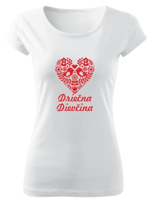Tričko driečna dievčina Dámske pure Biele-S
