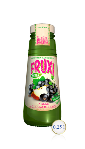 Fruxi jablko-čierna ríbezľa 100% šťava 0,25L