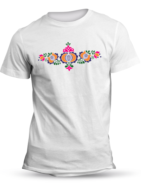 Tričko folklórny ornament 1 Unisex Biele