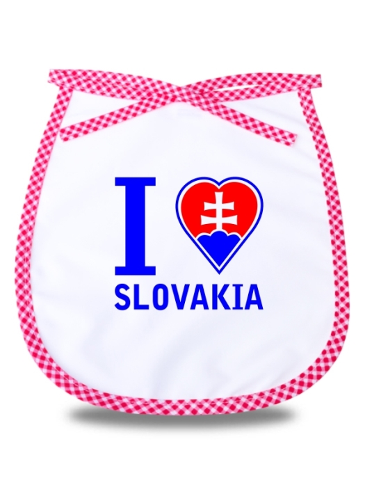 Detský podbradník I love Slovakia Červený