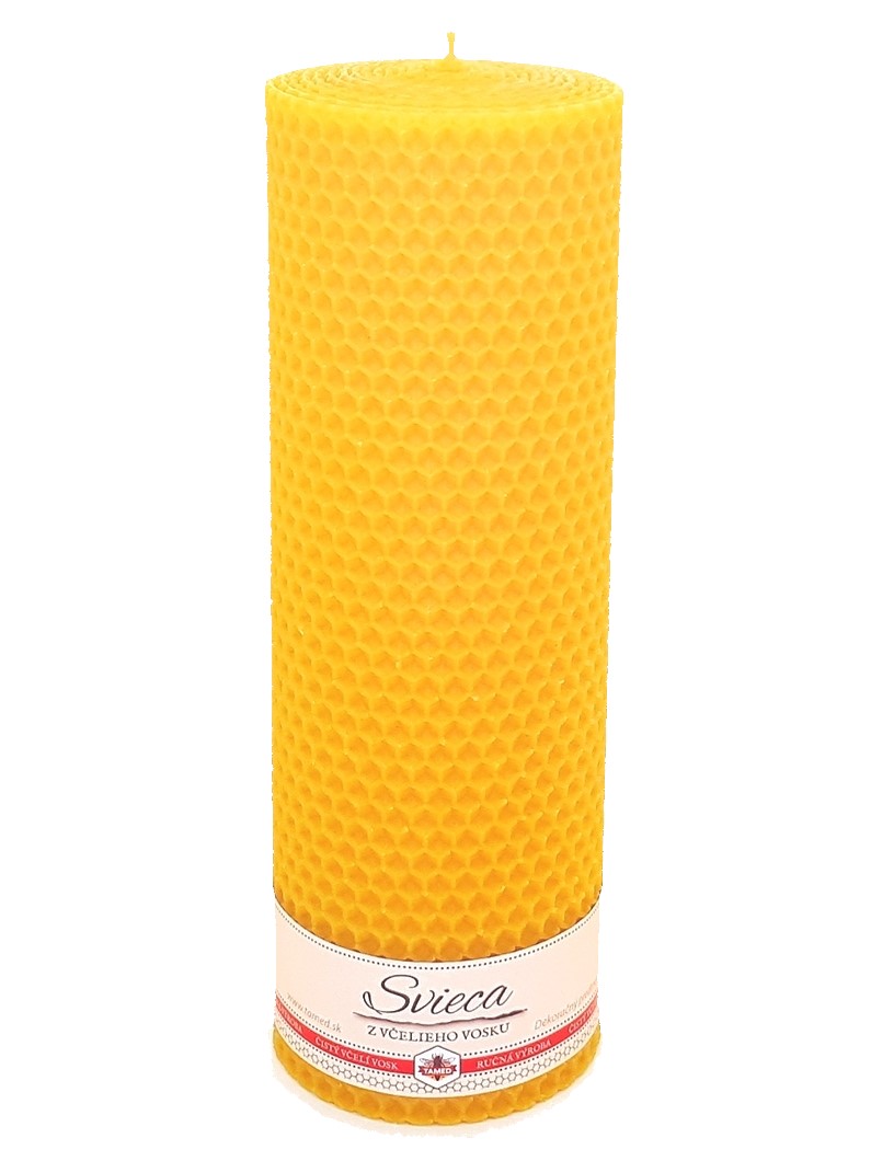 Sviečka včelí vosk žltá 205mm/70mm