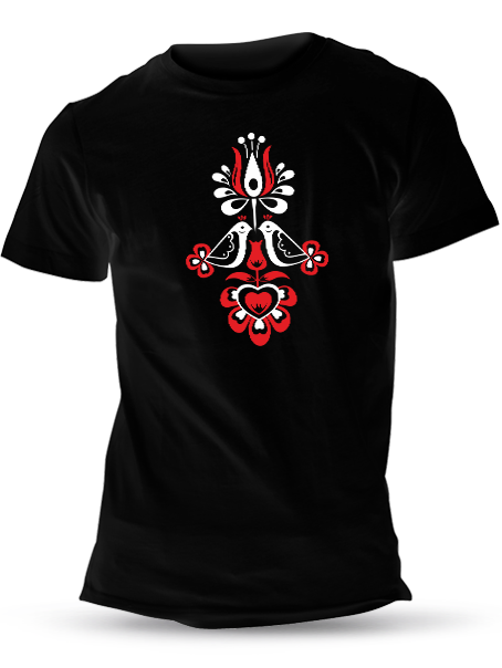 Tričko vtáčiky Unisex Čierne