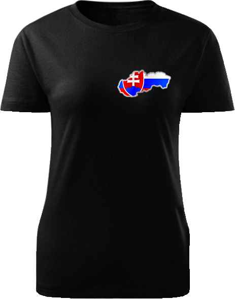 Tričko Slovenská republika Dámske klasik Čierne