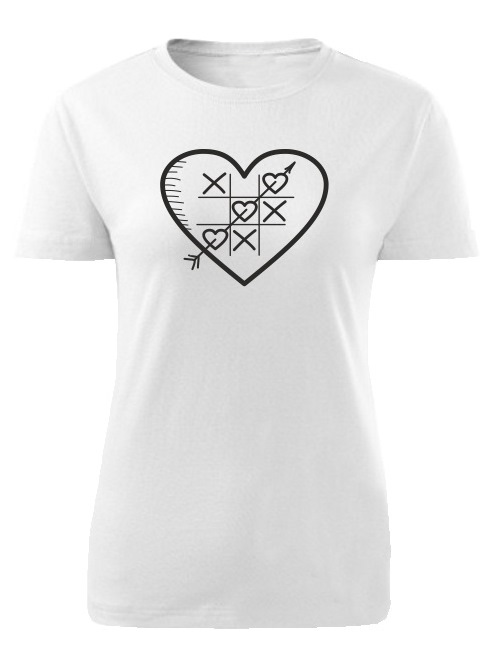 Tričko piškvorky Dámske klasik Biele