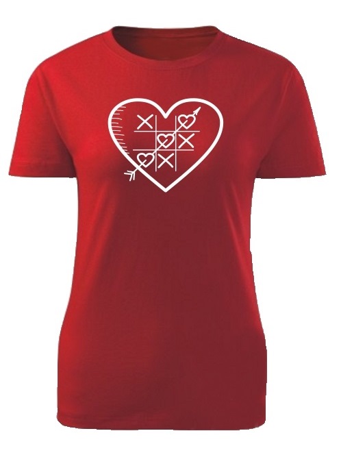Tričko piškvorky Dámske klasik Červené