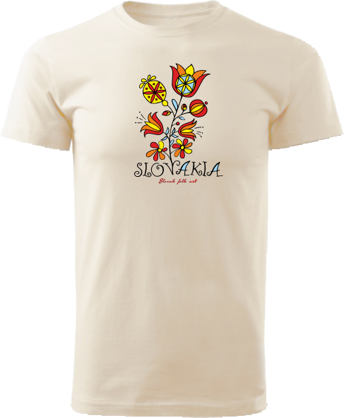 Tričko Slovakia kvet Unisex Natural