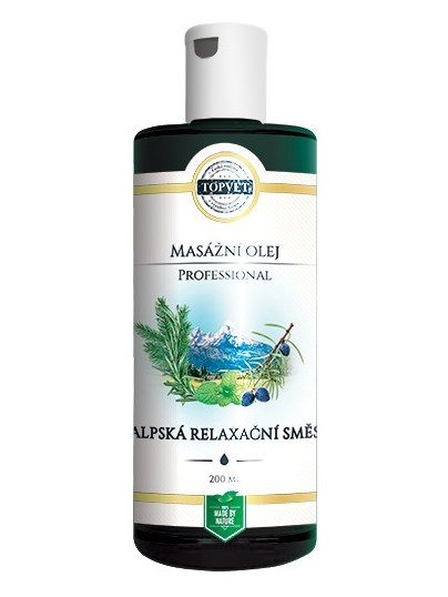 Topvet Alpská relaxačná zmes - masážny olej 200ml
