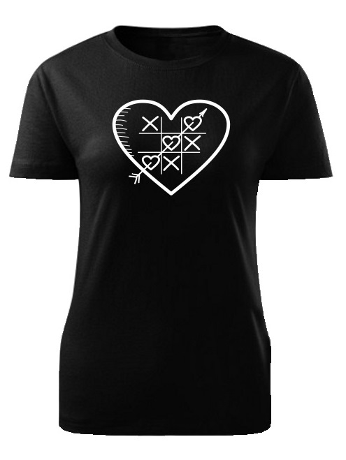 Tričko piškvorky Dámske klasik Čierne