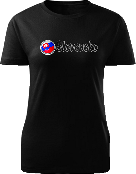 Tričko Slovensko Dámske klasik Čierne