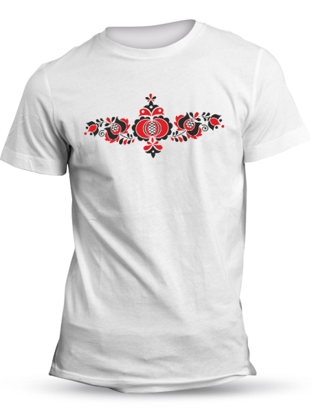 Tričko folklórny ornament Unisex Biele