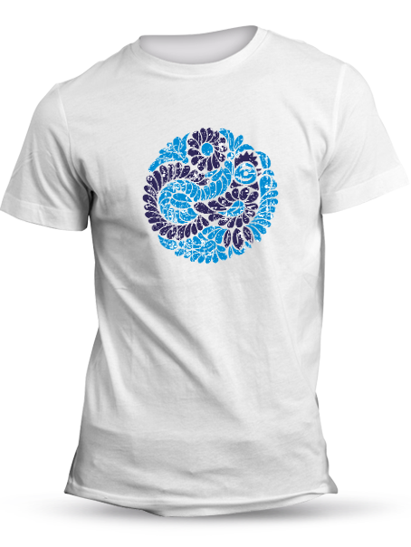 Tričko kohúti kruh 1 retro Unisex Biele