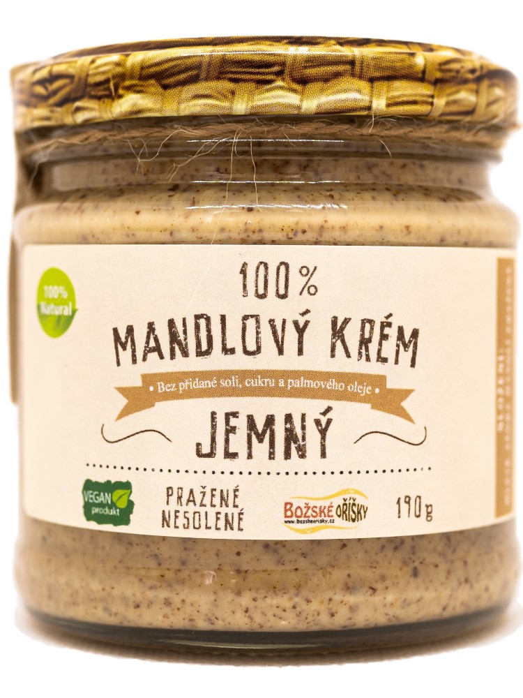 Božské oříšky Mandlový krém jemný 100% 190g