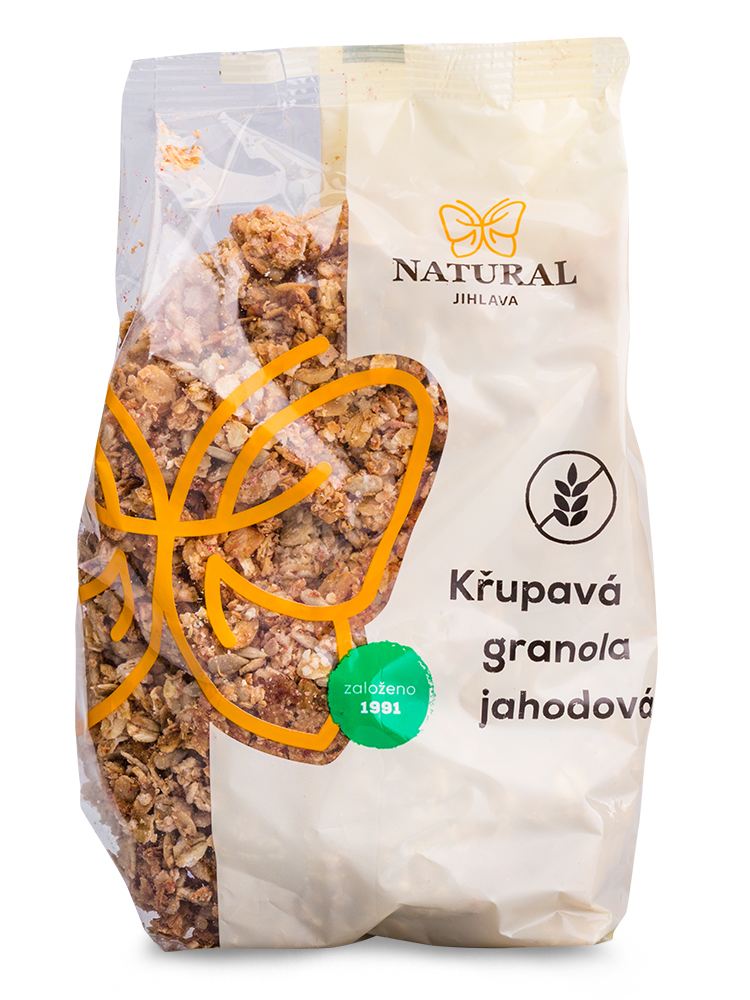 NATURAL JIHLAVA Chrumkavá granola jahodová 300g