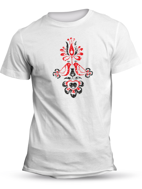 Tričko vtáčiky retro Unisex Biele