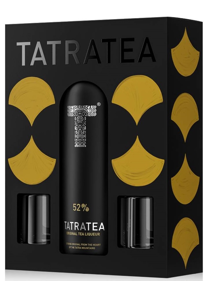 TATRATEA 52% 0,7L + 2 poháriky darčekové balenie - čierna