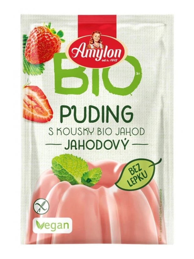 Amylon Puding Jahodový BIO bez lepku v 40g