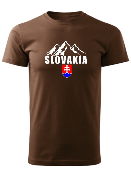 Tričko Slovakia tatranské štíty Unisex Hnedé