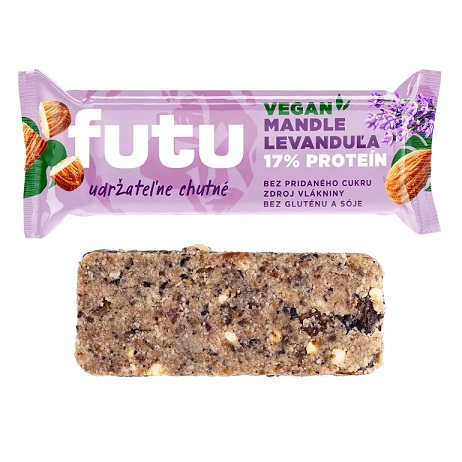Futu Vegan mandle levanduľa tyčinka 17% proteín 40g