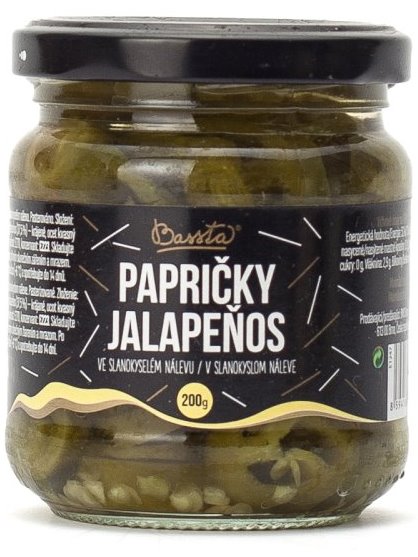Bassta Papričky Jalapeňos v slanokyslom náleve 200g