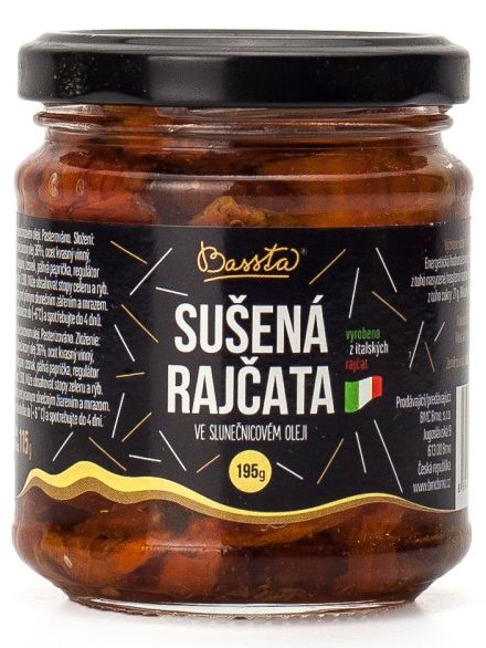 Bassta Sušené paradajky v slnečnicovom oleji 190g