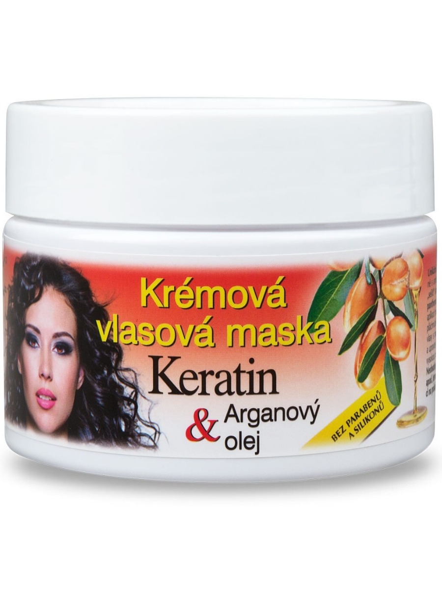 Bione Cosmetics Krémová vlasová maska Keratin + Arganový olej 260ml