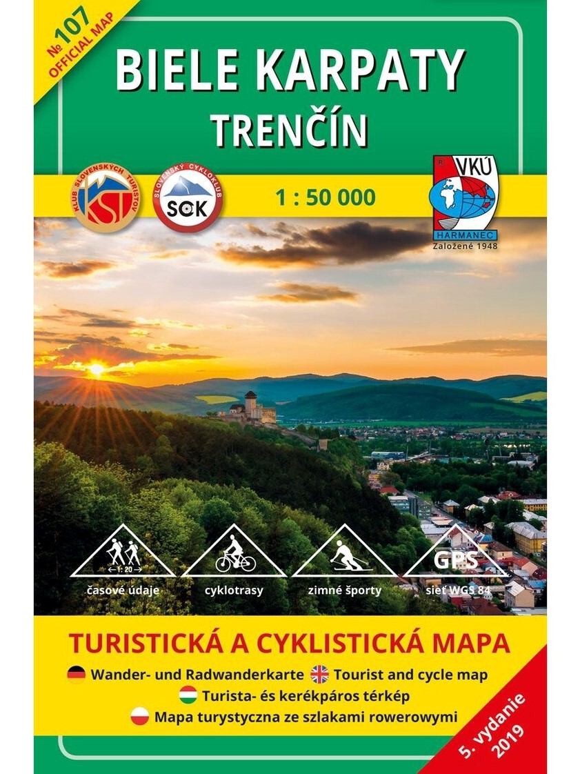 Biele Karpaty - Trenčín 107 Turistická mapa 1:50 000