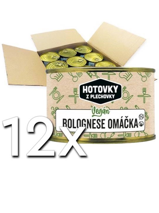 Hotovky z plechovky Vegan bolognese omáčka 400g | 12ks v kartóne