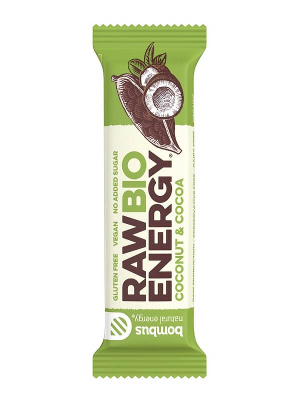 Bombus Raw BIO Energy tyčinka kokos a kakao 50g