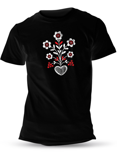 Tričko od srdca retro Unisex Čierne