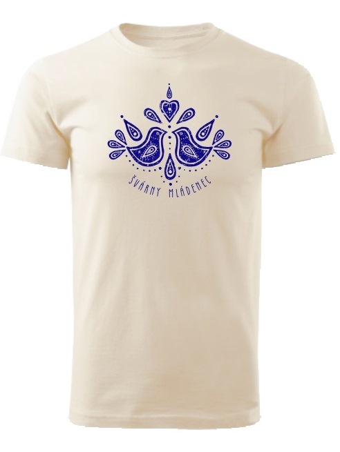 Tričko švárny mládenec folk Unisex Natural