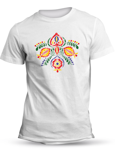Tričko kvety 1 retro Unisex Biele
