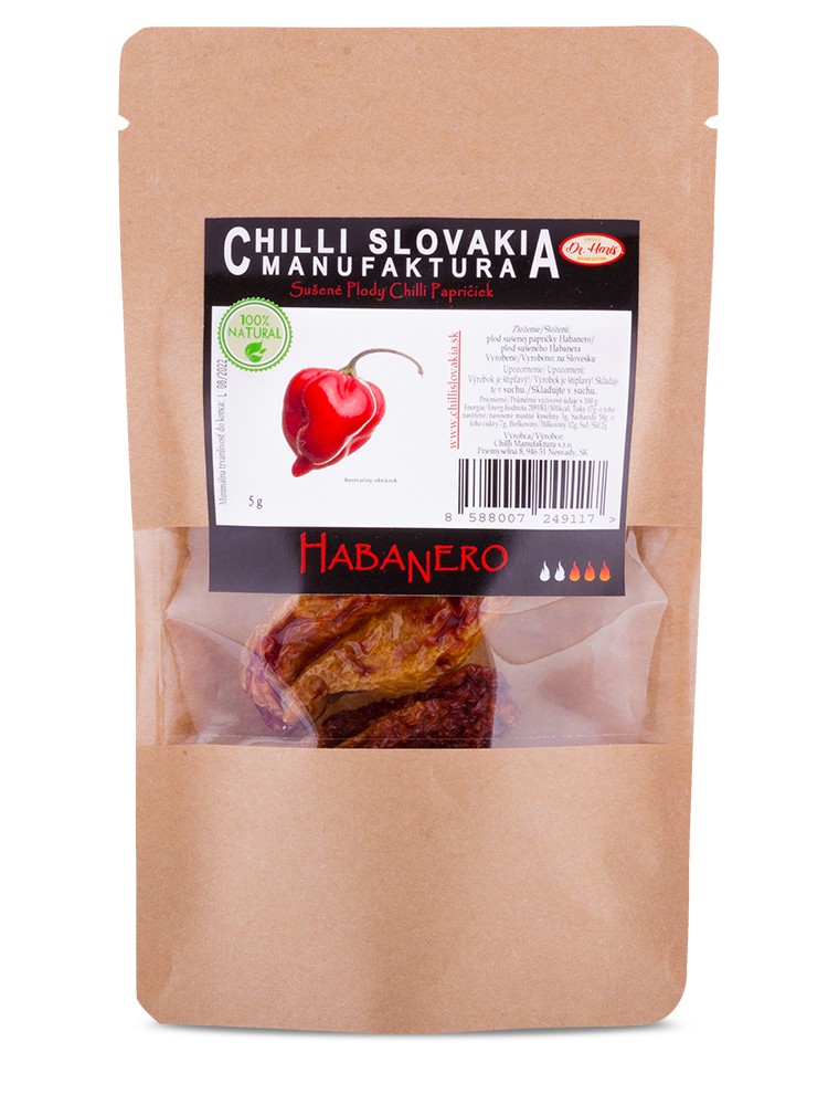 Chilli Manufaktúra Sušené chilli papričky celé Habanero 10g