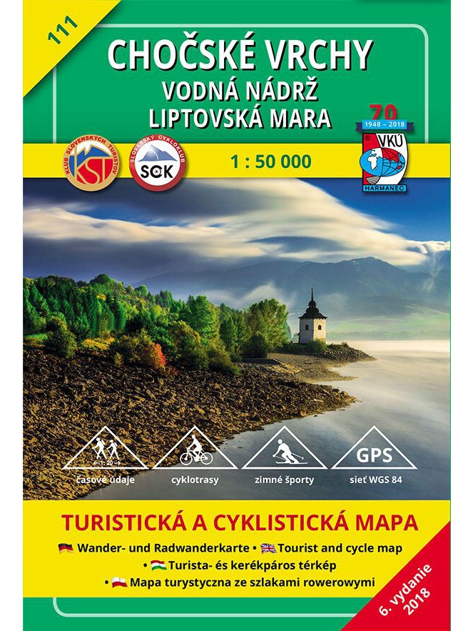 Chočské vrchy - Vodná nádrž Liptovská Mara 111 Turistická mapa 1:50 000
