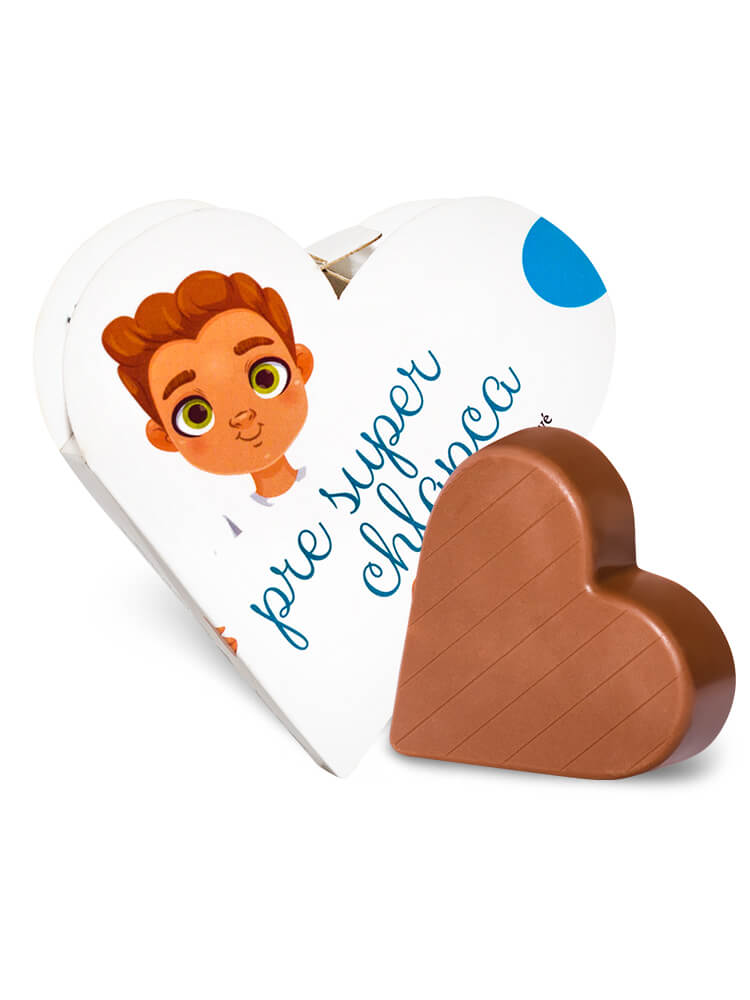 Chocolate Patrik Čokoládové srdce biele mliečne - Pre super chlapca