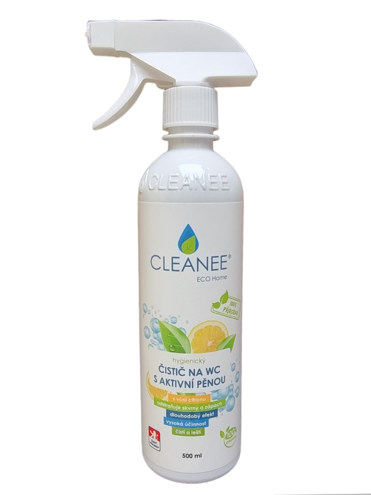 Cleanee Eko hygienický čistič WC s aktívnou penou s vôňou citróna 500ml